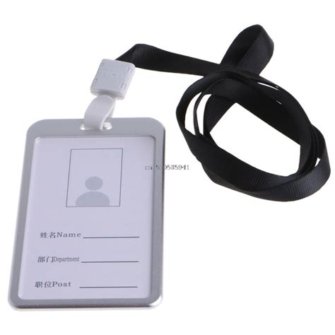 Aluminum Alloy ID Credit Card Badge Holder Cover With Neck Nylon