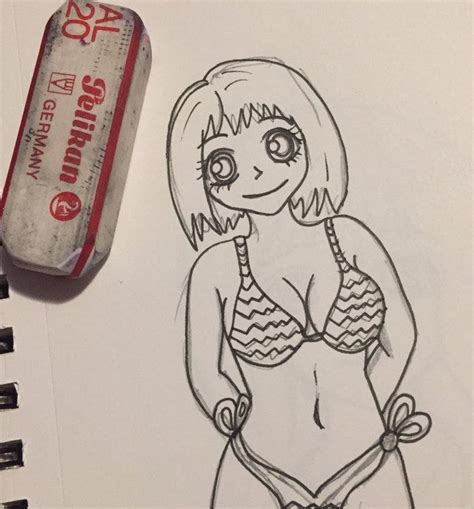 Anime Bikini Girl Drawing Original Art By Kaylin By Green Cow Land Medium