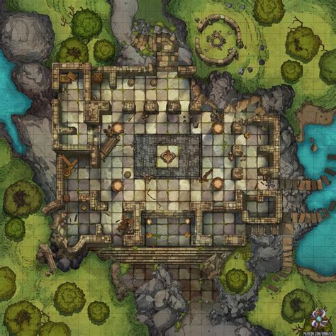 Battle Map 30x30 Temple Ruins Rbattlemaps