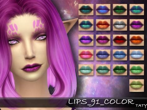 The Sims Resource Lips 91 Color By Taty • Sims 4 Downloads