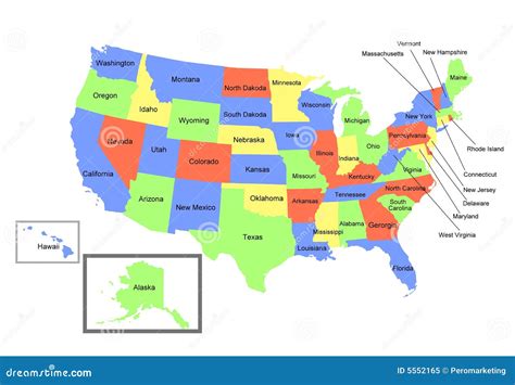 Kaart Van De Verenigde Staten Stock Illustratie Afbeelding 5552165