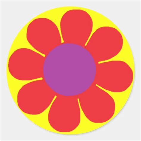 Flower Power Classic Round Sticker Zazzle