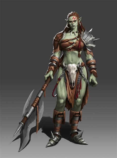 Artstation Orc Sanglim B Female Orc Fantasy Character Design