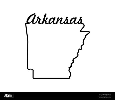 Arkansas State Map Us State Map Arkansas Outline Symbol Retro Typography Vector Illustration