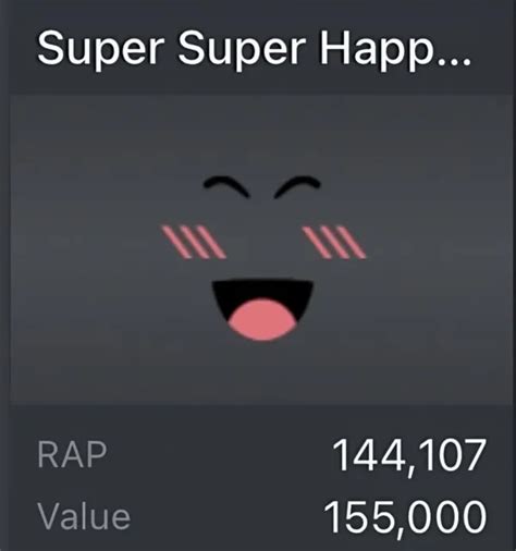 Super Super Happy Face Roblox Limited Clean And Safe Trusted Seller