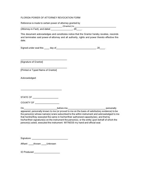 Printable Revocation Of Power Of Attorney Template Printable Templates