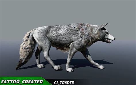 Low Poly White Wolf Rigged Animated 3d Animated