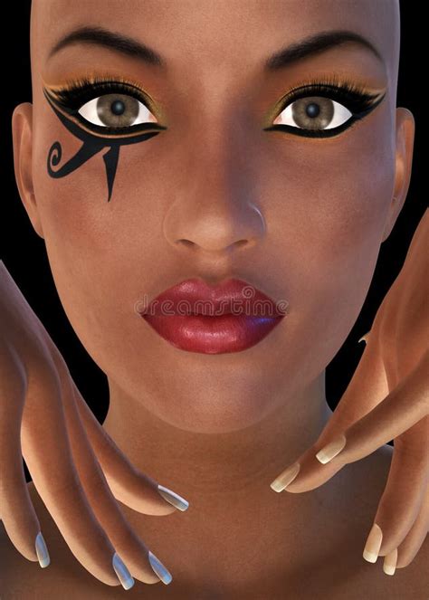 3d woman with egyptian makeup stock illustration illustration of cleopatra beautiful 229583420