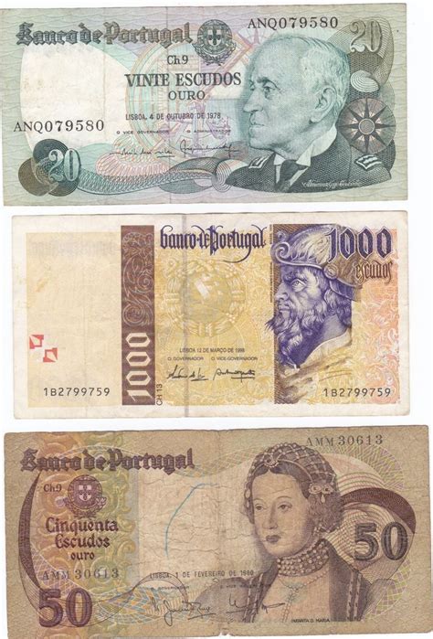 Portugal Lot Of 5 Old Banknotes Paper Money Banknote Bank Notes