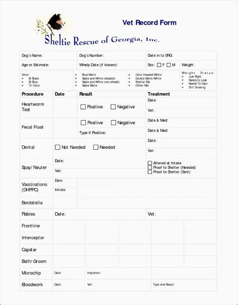 Veterinary Forms Templates Free