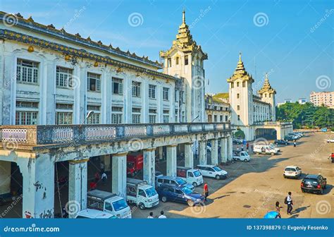 The Old Building Of Yangon Railway Station Myanmar Editorial Stock