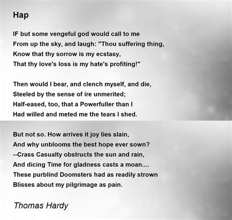 Hap Poem By Thomas Hardy Poem Hunter