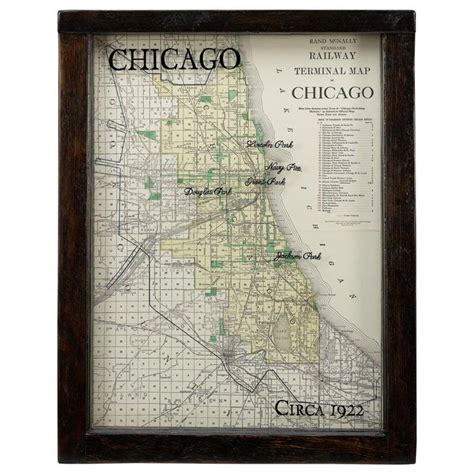 1922 Map Of Chicago Rand Mcnally Standard Railway Map Chicago Map