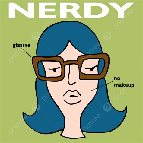Nerdy Girl With Glasses Clipart Drawing Nerd Vector Clipart Drawing
