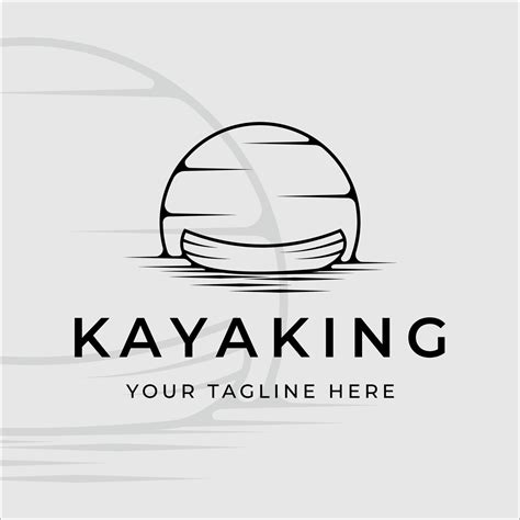 Kayaking Or Canoe Logo Line Art Simple Minimalist Vector Illustration