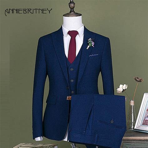 Look sharp in two piece, waistcoats or suit trousers, in hues of navy and light blue. Navy Blue Mens Suits Designers 2018 Wedding Suit for Men ...