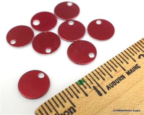 50 1 2 Inch Red Anodized Aluminum Disc Tags Economical Round Etsy