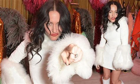 Jaime Winstone Puts On Very Animated Display In White Faux Fur