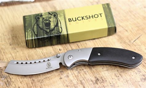 Buckshot Knives Thumb Open Spring Assisted Cleaver Classic Pocket Knife