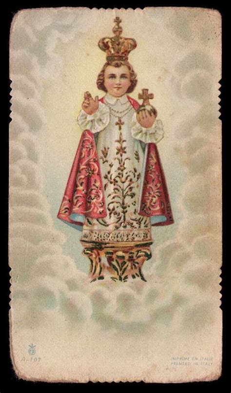 Infant Jesus Of Prague Old Holy Card Life Of Christ Jesus Christ