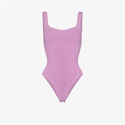 Hunza G Nile Square Neck Swimsuit Browns