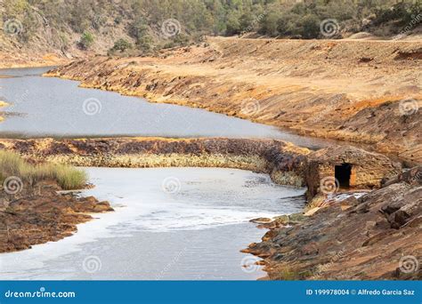 Old Watermill In The Rio Tinto River In Huelva Andalusia Spain Stock