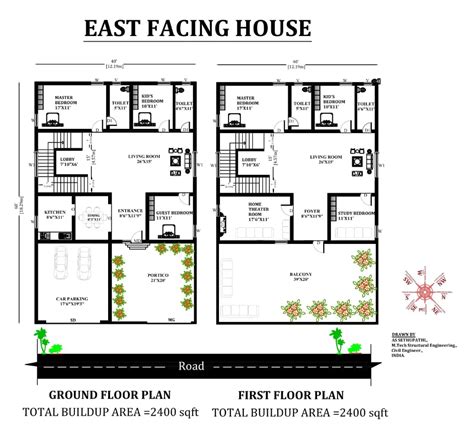 40x60 House Plans East Facing ~ 40x60 East Facing 5bhk House Plan As