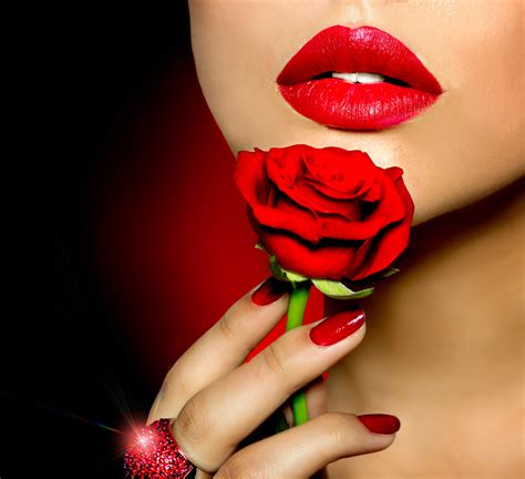 Spettacular Lips Rose One Beauty Lovely Passion Red Lips Nail