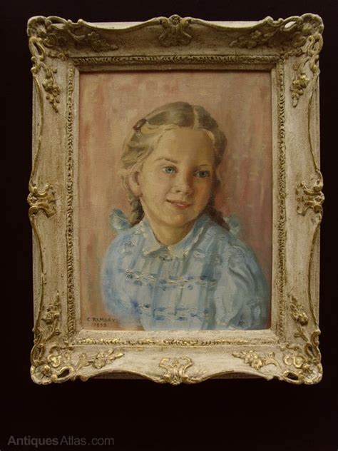 Antiques Atlas C Ramsay Oil Painting Portrait Of Lucy Dated 1952