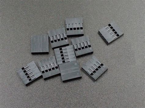 Dupont 2 54mm Connector Housing 5 Pin 10 Pack ProtoSupplies