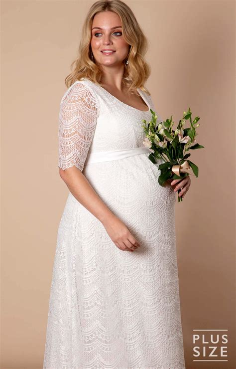 Verona Plus Size Maternity Wedding Gown Ivory White Maternity Wedding