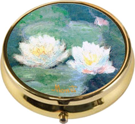 Goebel Claude Monet Pillendoosje Waterlelies In De Avond Metaal 5cm 3 Vakjes