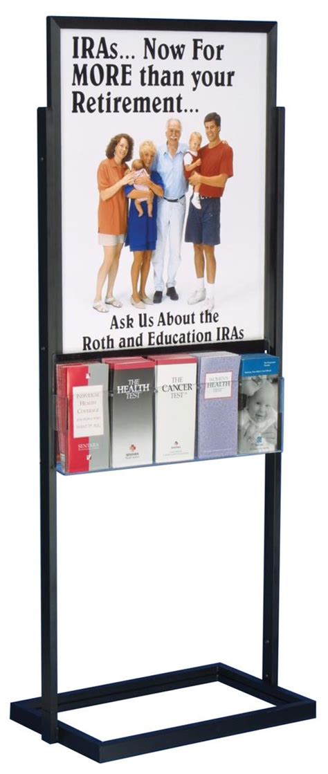 Poster Display Rack 5 Brochure Holder Pockets