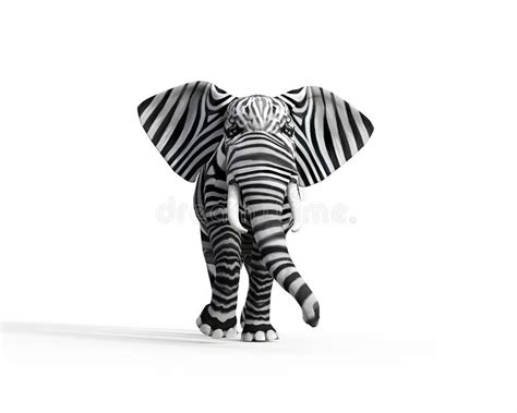 Elephant With Zebra Stripes Stock Image Image Of Black Landscape