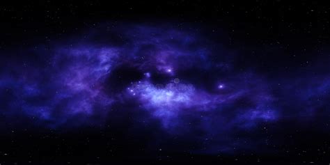 360 Degree Stellar Space Background With Nebula Panorama Environment