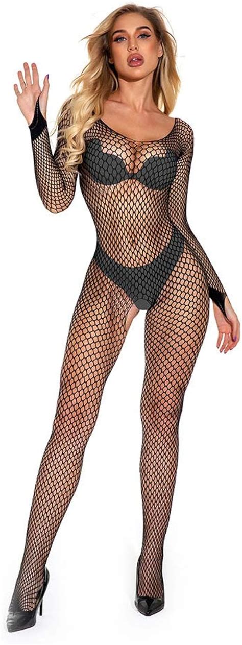 Amazon Com B X Women Fishnet Lingerie Bodystockings Babydoll Bodysuit