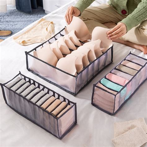 Foldable Underwear Storage Box For Socks Bra Drawer Divider Box Dormitory Closet Organizer