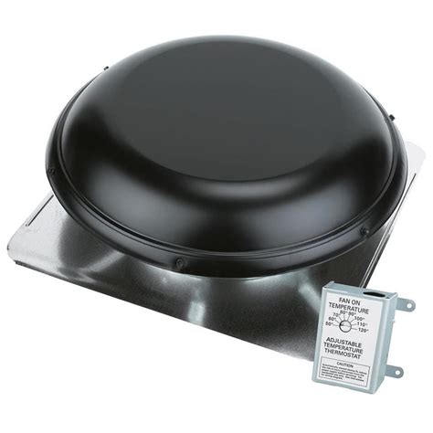 Air Vent 1500 Cfm Black Galvanized Steel Electric Power Roof Vent At