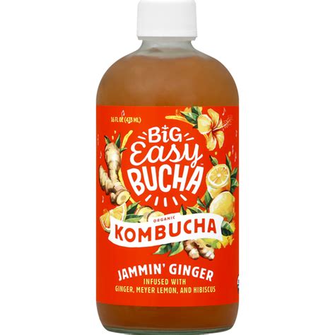 Big Easy Bucha Kombucha Organic Jammin Ginger 16 Oz Instacart
