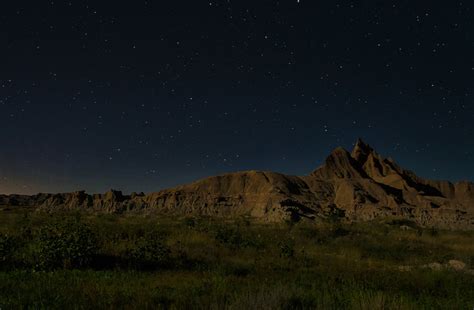 A Beautiful Night Sky In Badlands National Park