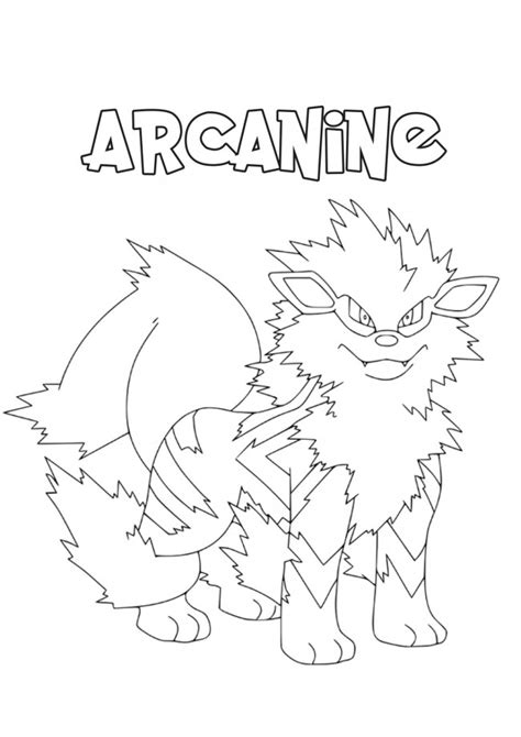 Arcanine Pokemon Coloring Pages