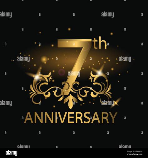 7th Years Anniversary Celebration 7th Anniversary Logo With Gold Color