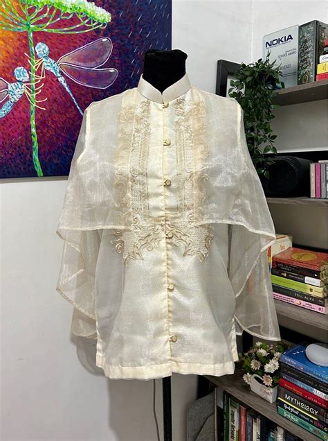 modern filipiniana butterfly top barong women s fashion tops blouses on carousell