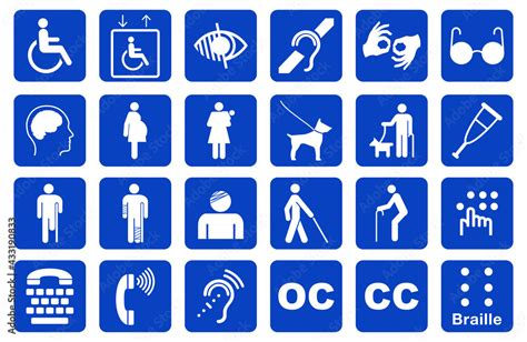 Set Of Disability Icon Or Disability Infographics Element Or Disability