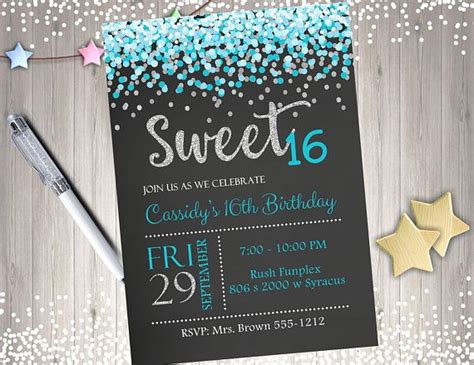 Free Printables Sweet 16 Invitations