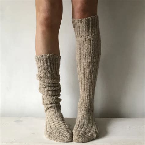 Long Pure Wool Socks In Warm Grey Wool Socks Socks Pure Products