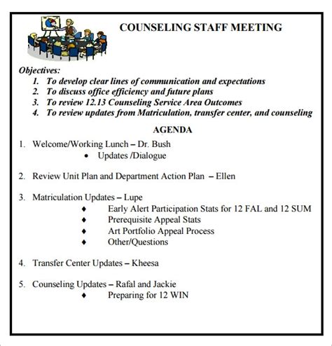 Free 4 Staff Meeting Agenda Samples In Pdf