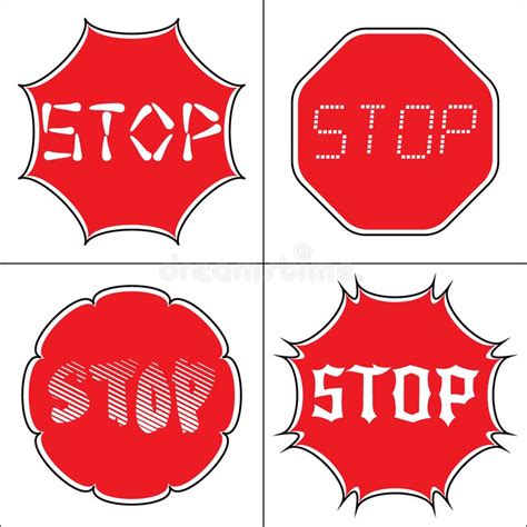 Set A Stop Sign Stock Vector Illustration Of Object 120178934