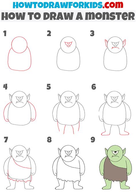 How To Draw A Monster Step By Step And Tutorial