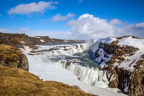 Frozen Gullfoss Waterfall Iceland Stock Photo Download Image Now